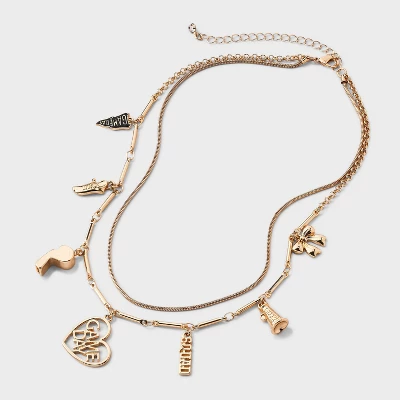 Game Day Charm Multi-Strand Necklace - Universal Thread™ Gold 4 Game Day Charm Multi-Strand Necklace - Universal Thread™ Gold - Image 2